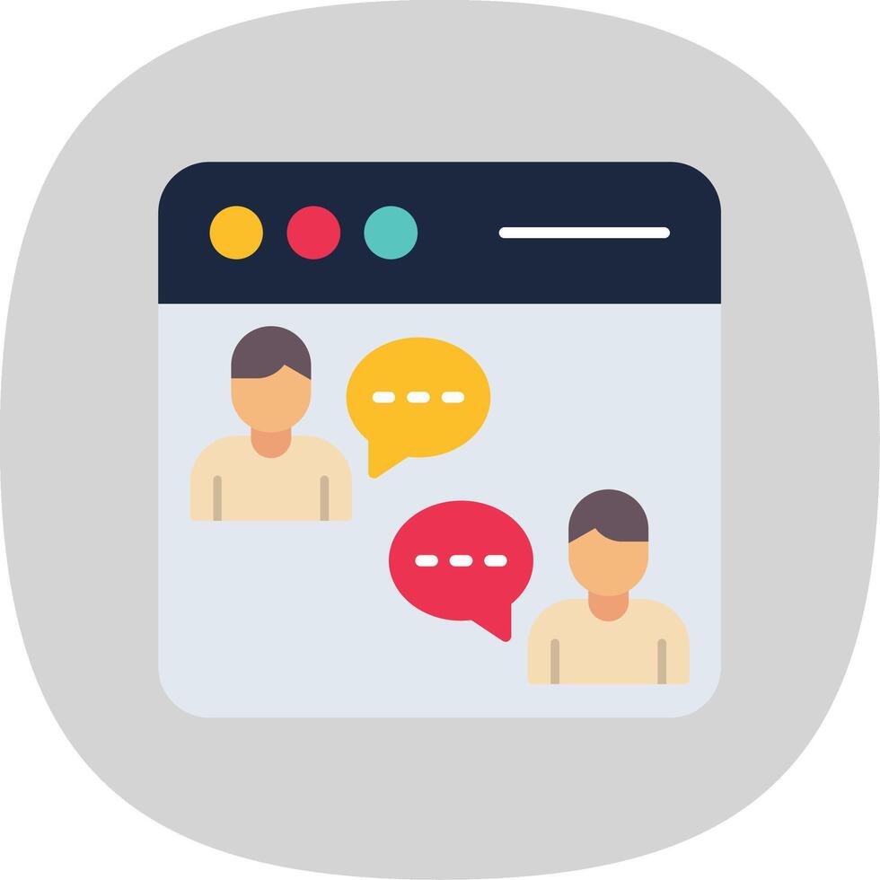 Online Chat Flat Curve Icon vector