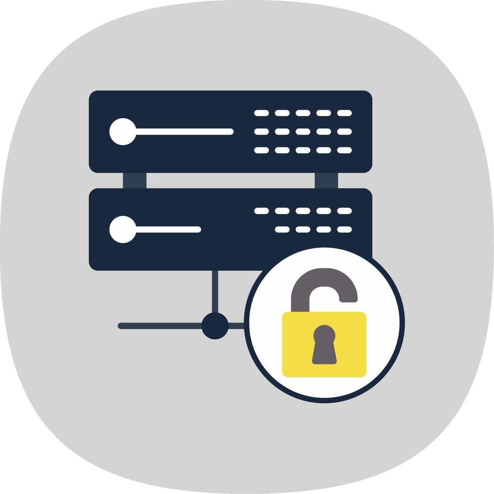 Unsecure Flat Curve Icon vector