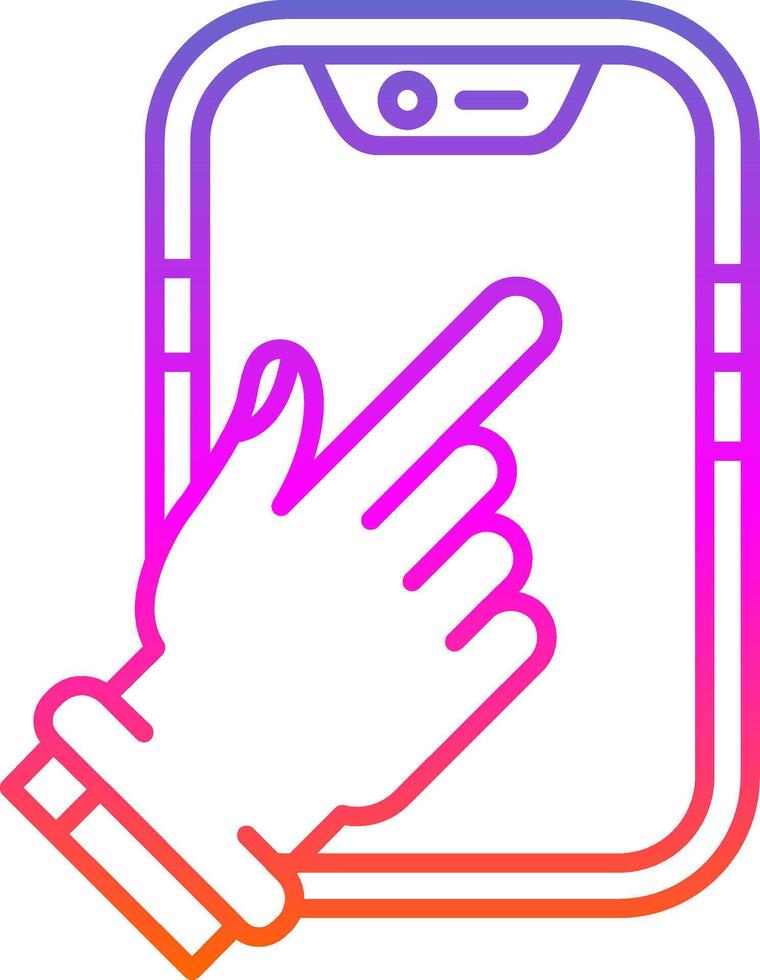 Touch Device Line Gradient Icon vector