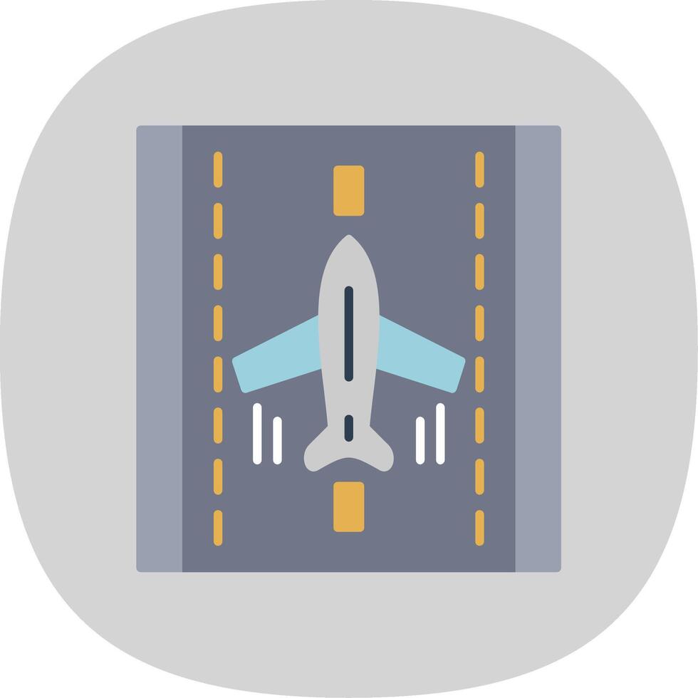 Landing Airplane Flat Curve Icon vector