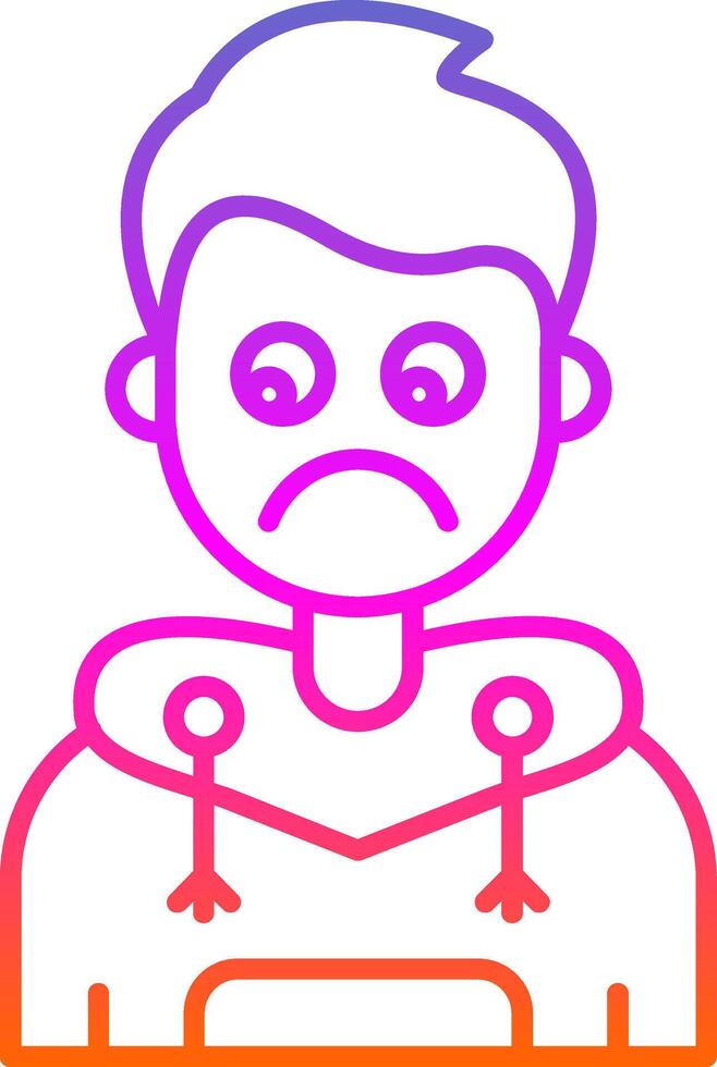 Sad Line Gradient Icon vector