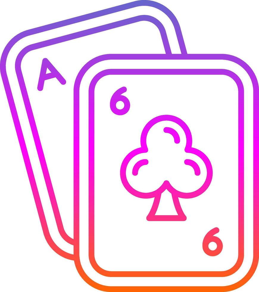 póker línea degradado icono vector