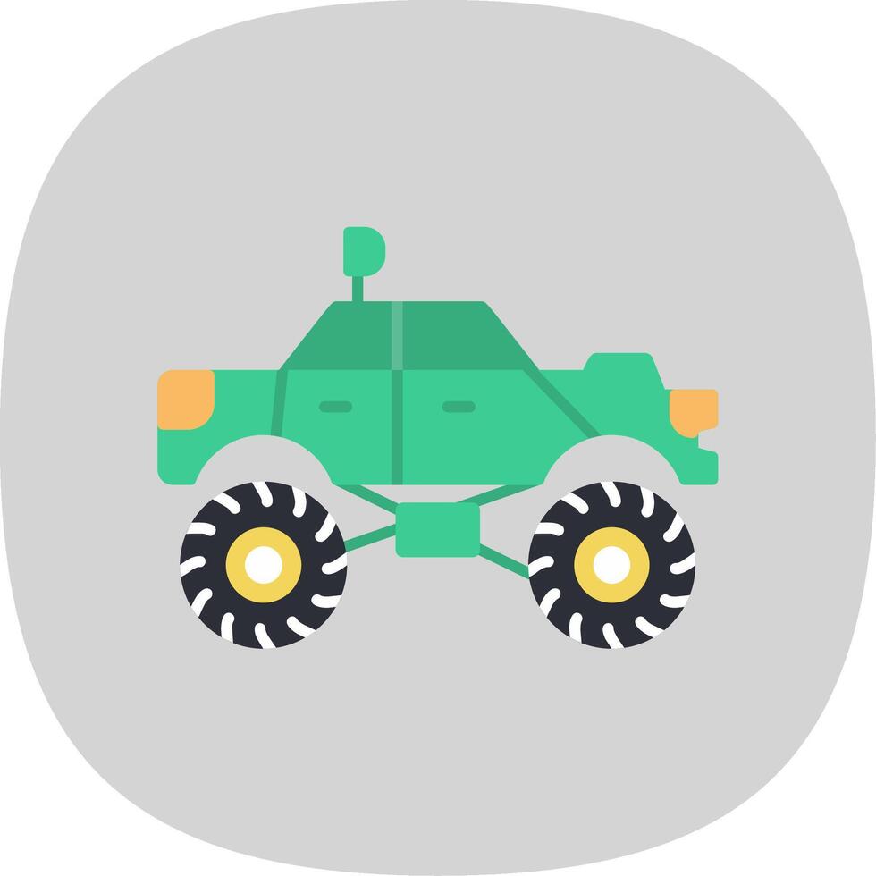 Monster Truck Flat Curve Icon vector