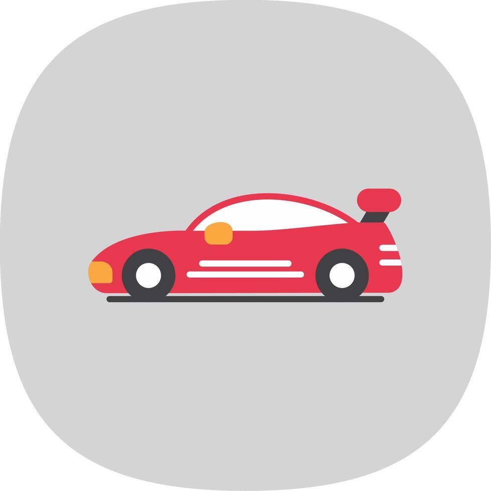 Sports Car Flat Curve Icon vector