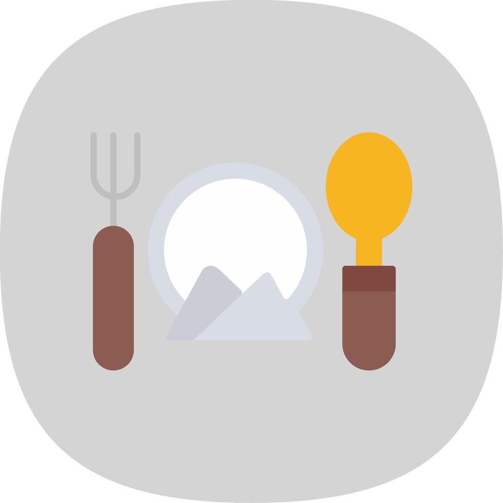 Cutlery Flat Curve Icon vector
