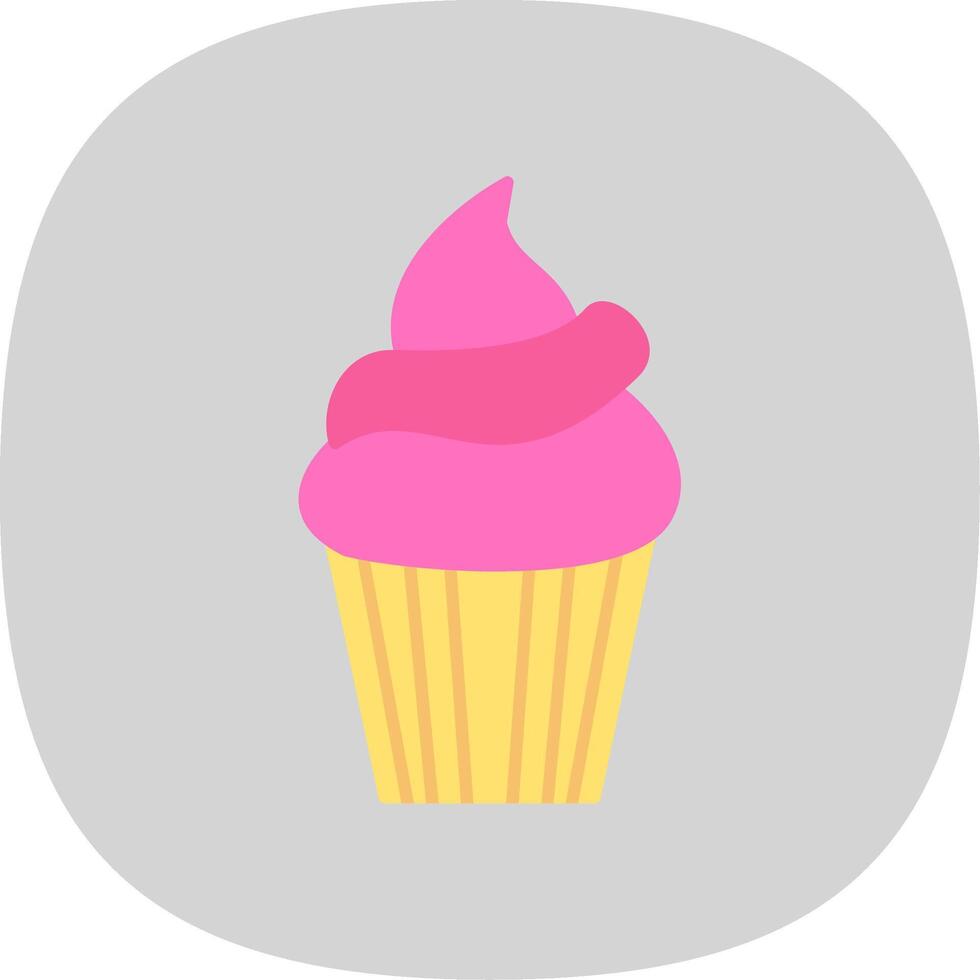 Cupcake Flat Curve Icon vector