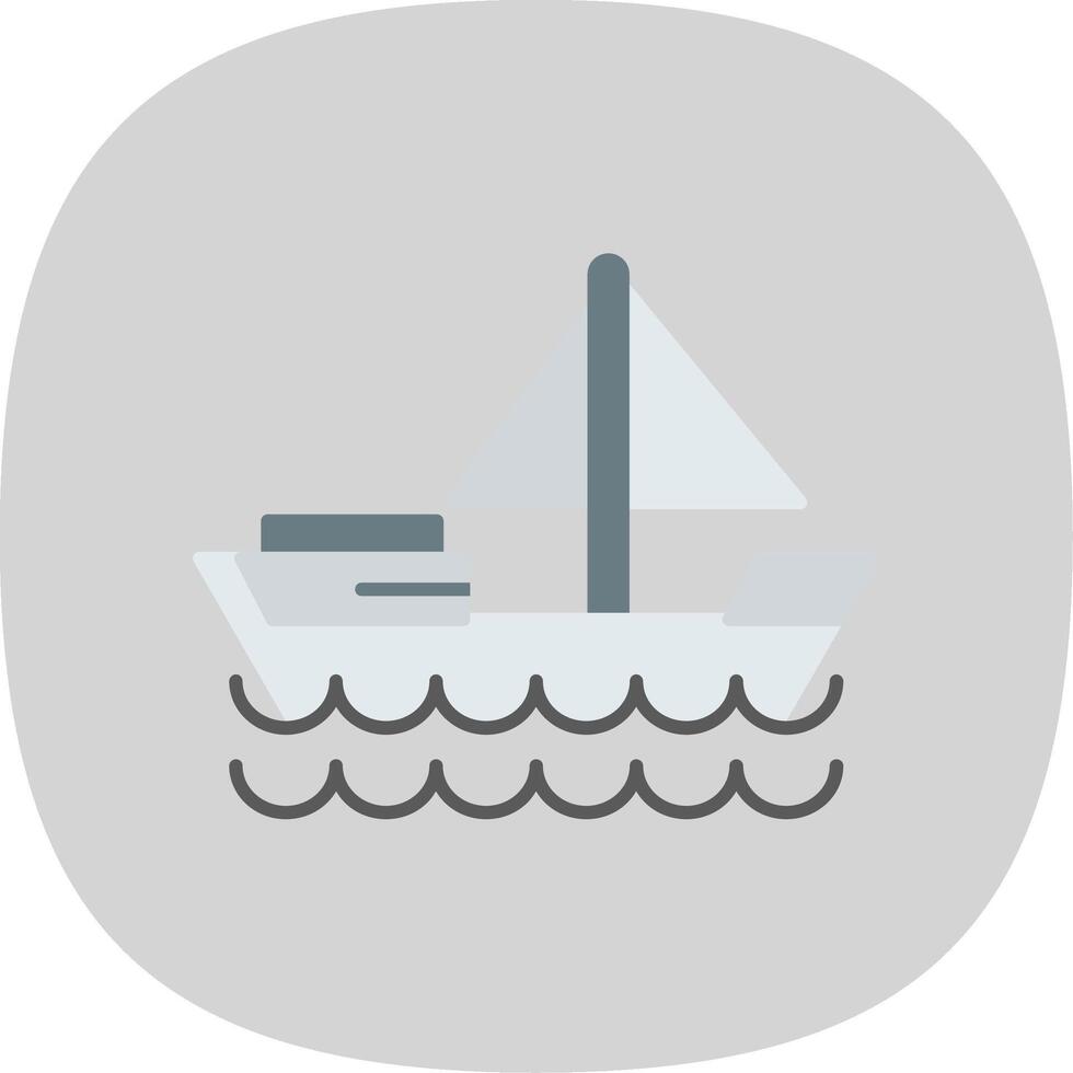 Dinghy Flat Curve Icon vector