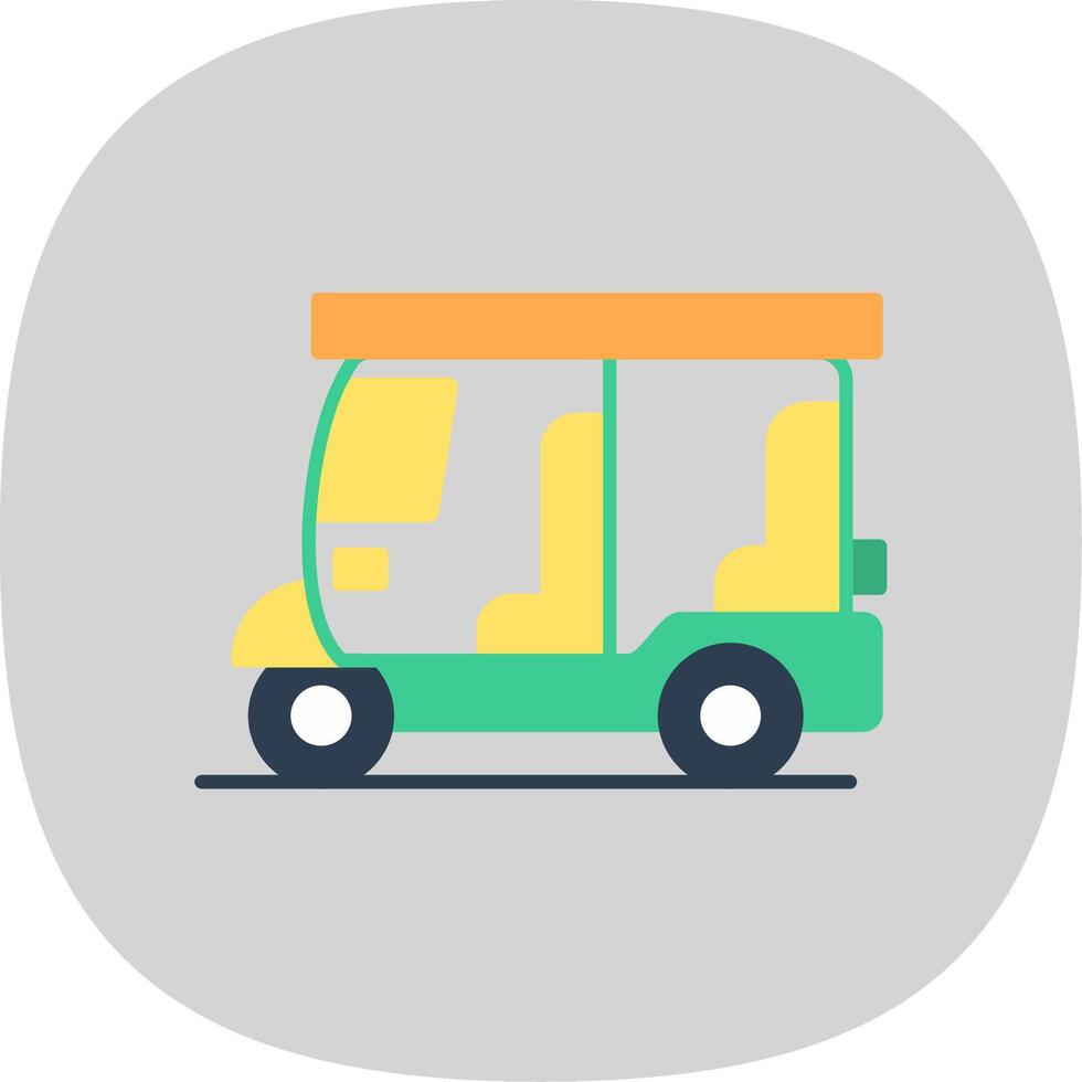 Rickshaw Flat Curve Icon vector