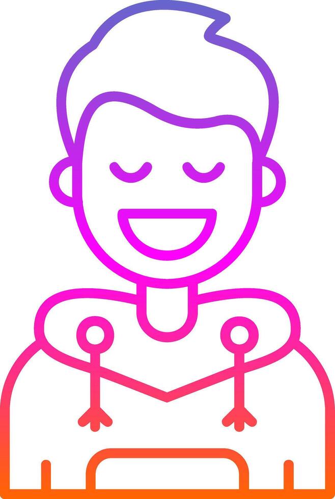 Relieved Line Gradient Icon vector