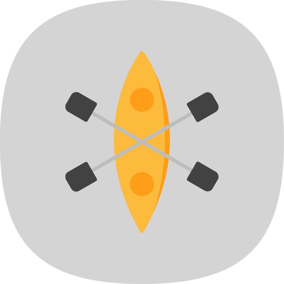 Kayak Flat Curve Icon vector