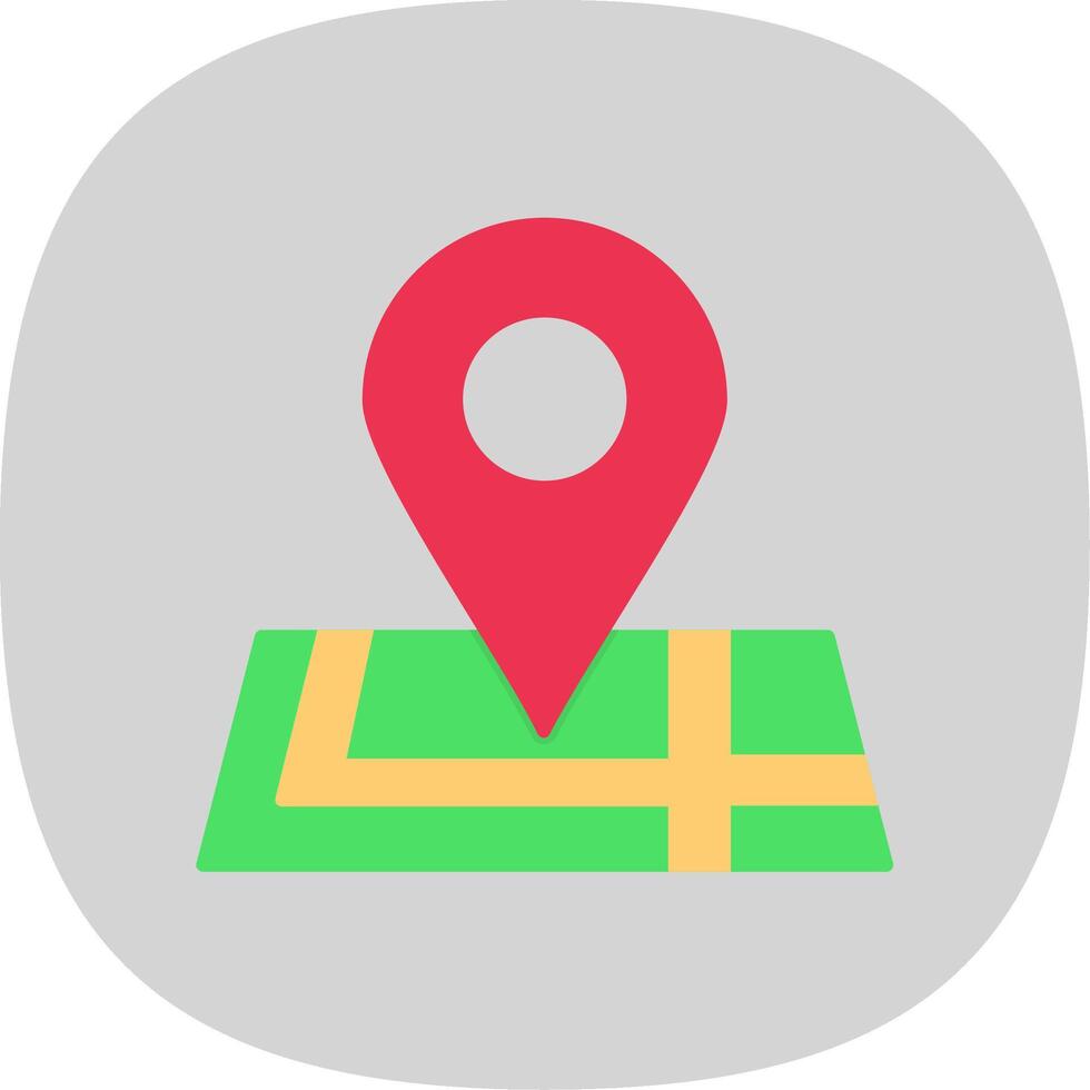 Map Flat Curve Icon vector
