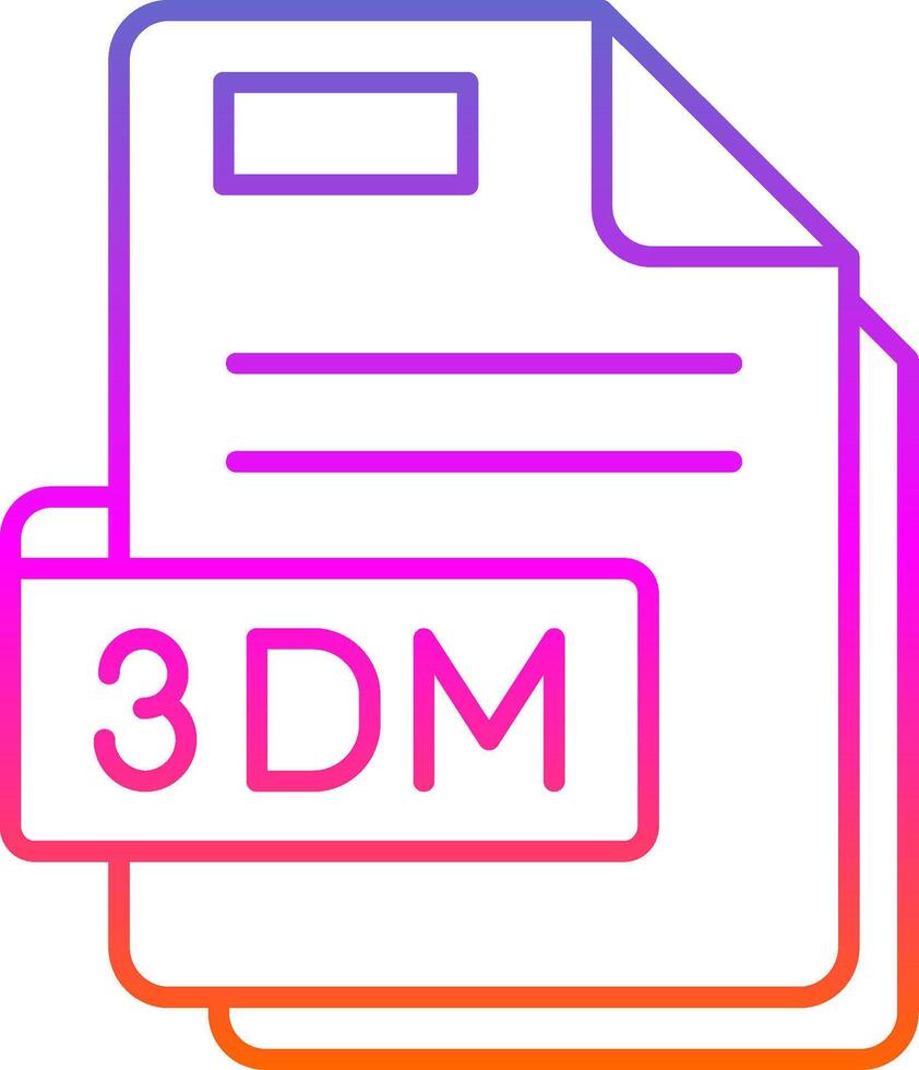 3dm línea degradado icono vector