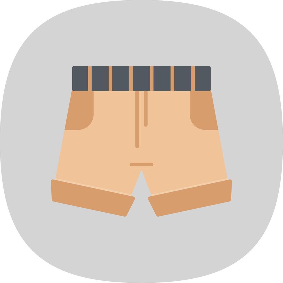 pantalones cortos plano curva icono vector