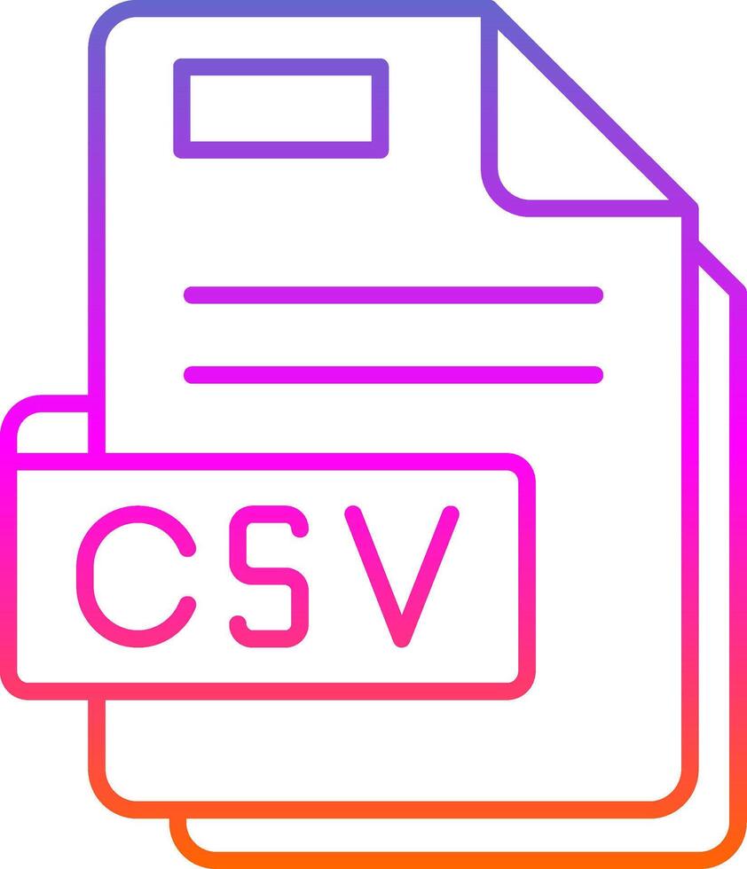Csv Line Gradient Icon vector