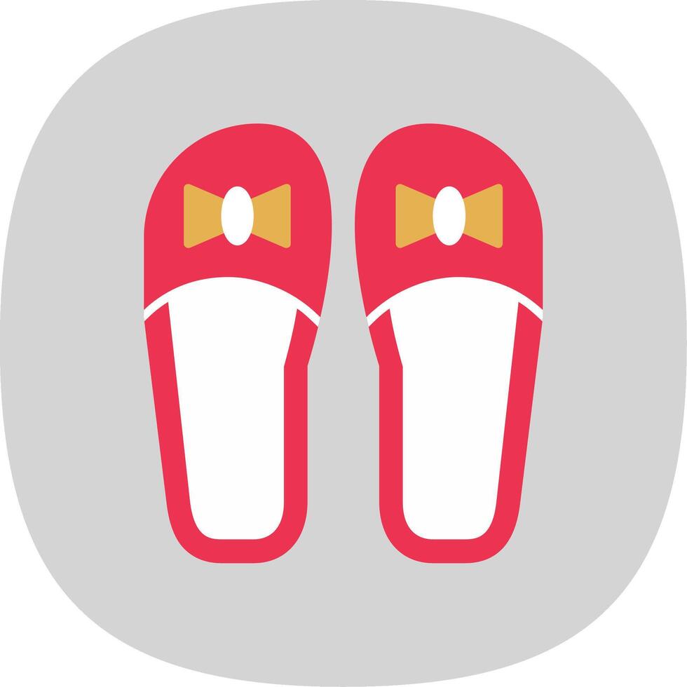 Slippers Flat Curve Icon vector