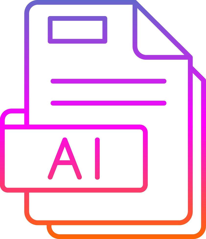 Ai Line Gradient Icon vector