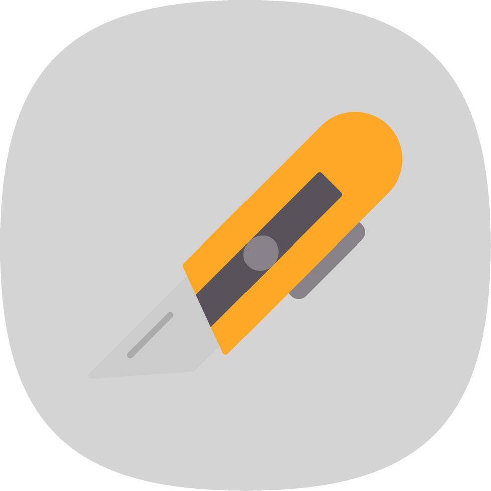 Utility Knife Flat Curve Icon vector