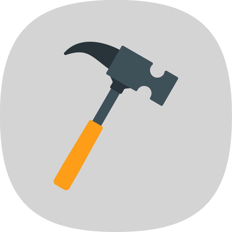 Hammer Flat Curve Icon vector