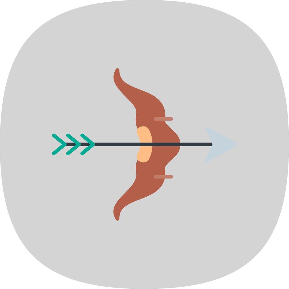 Bow And Arrow Flat Curve Icon vector