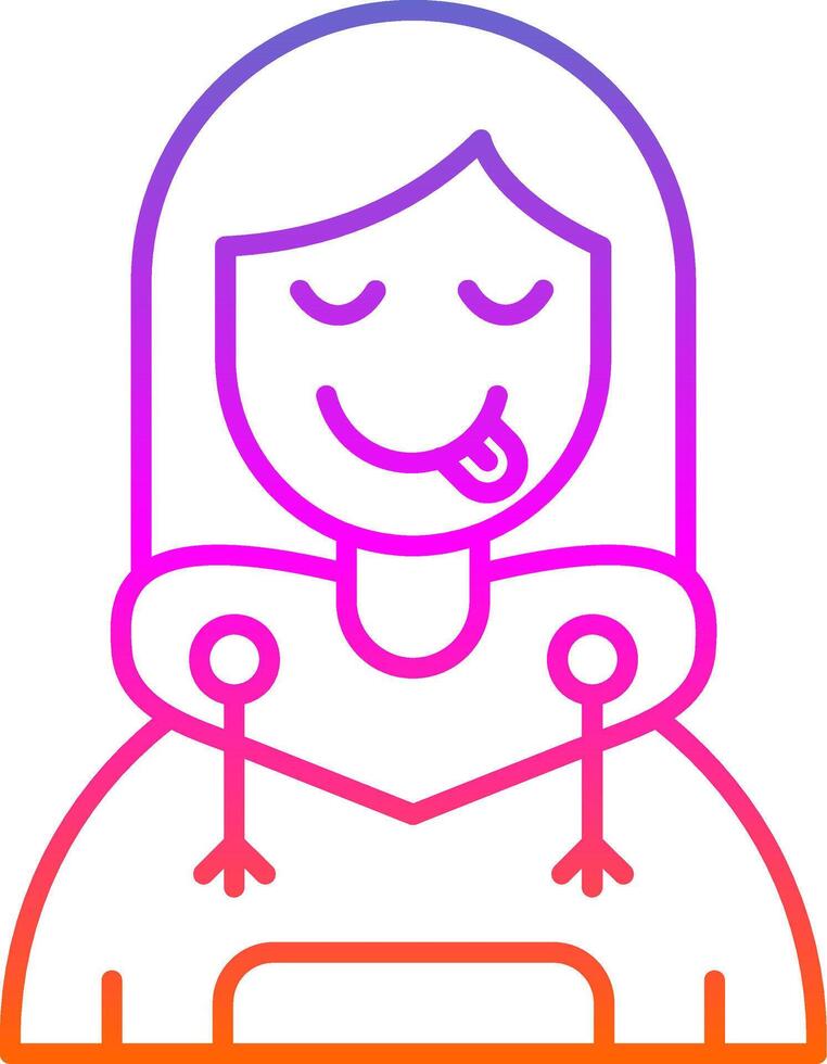Tongue Line Gradient Icon vector