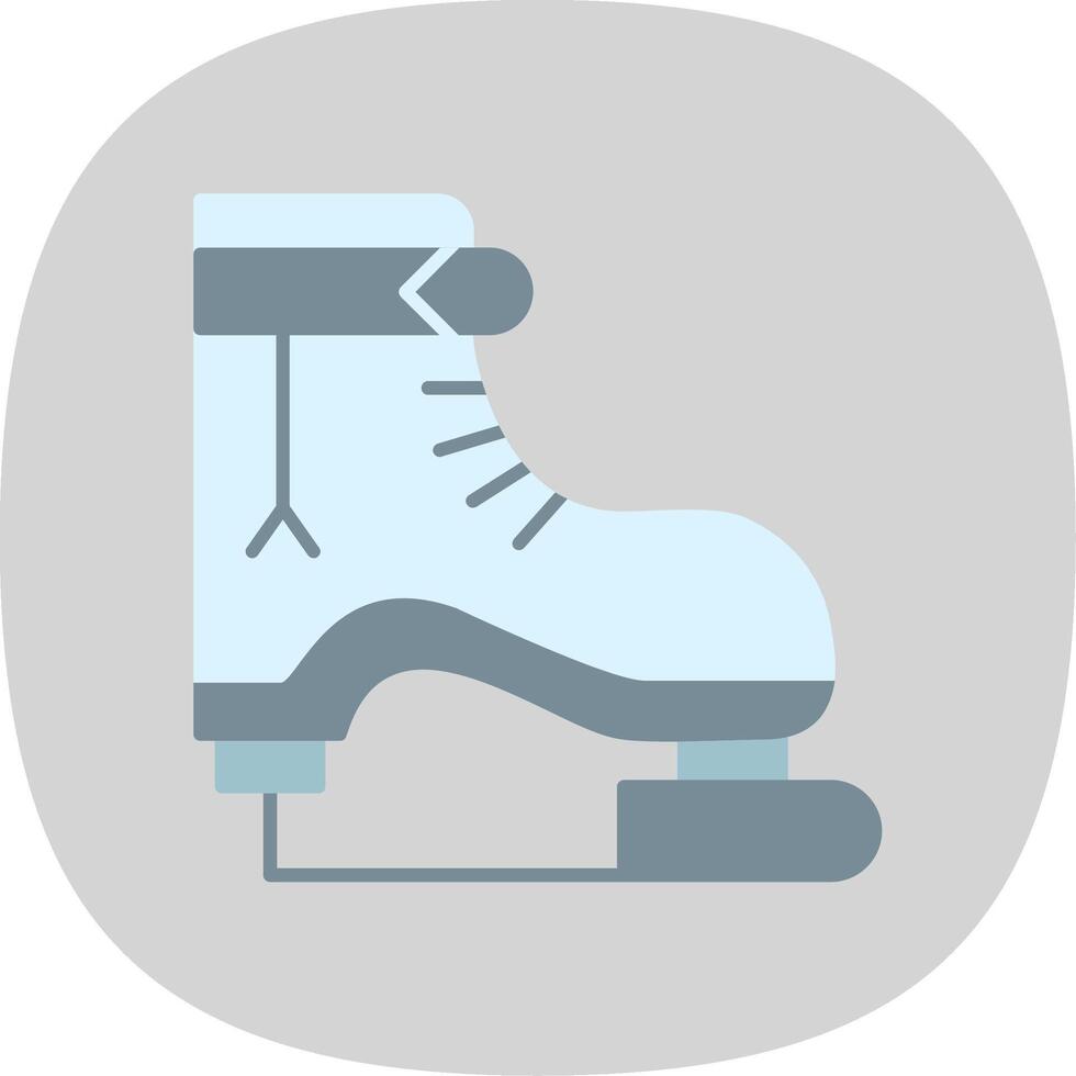 Ice Skate Flat Curve Icon vector