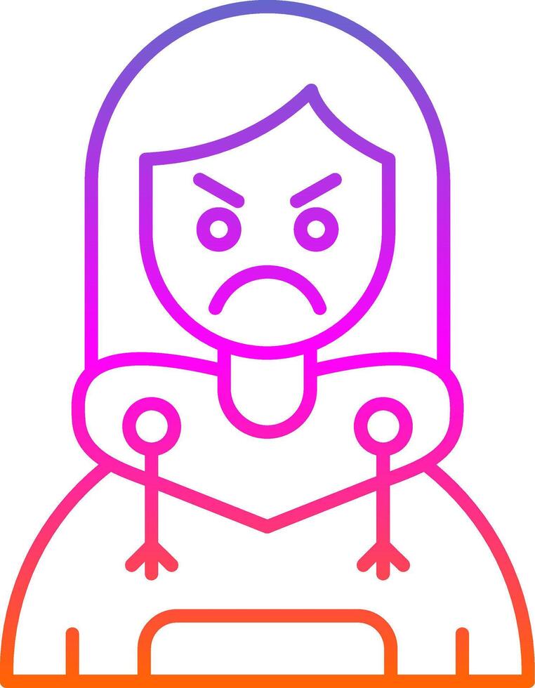 Angry Line Gradient Icon vector
