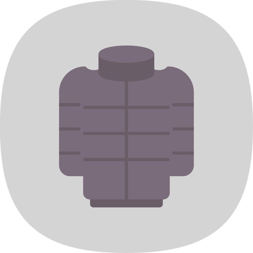 Puffer Coat Flat Curve Icon vector