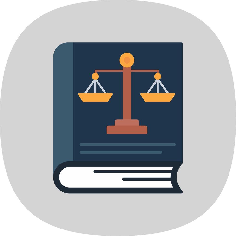 Law Book Flat Curve Icon vector