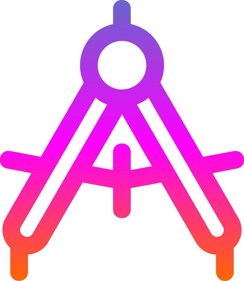 Drawing compass Line Gradient Icon vector