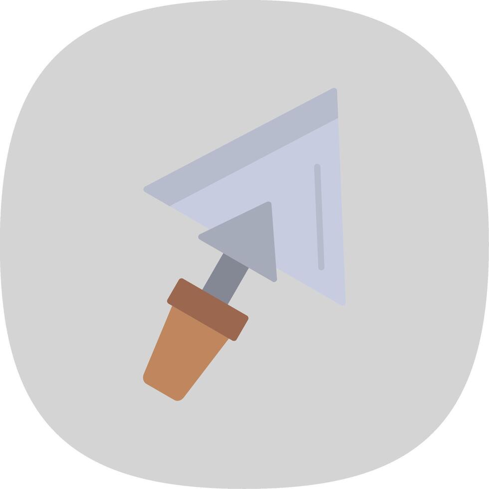 Plastering Trowel Flat Curve Icon vector