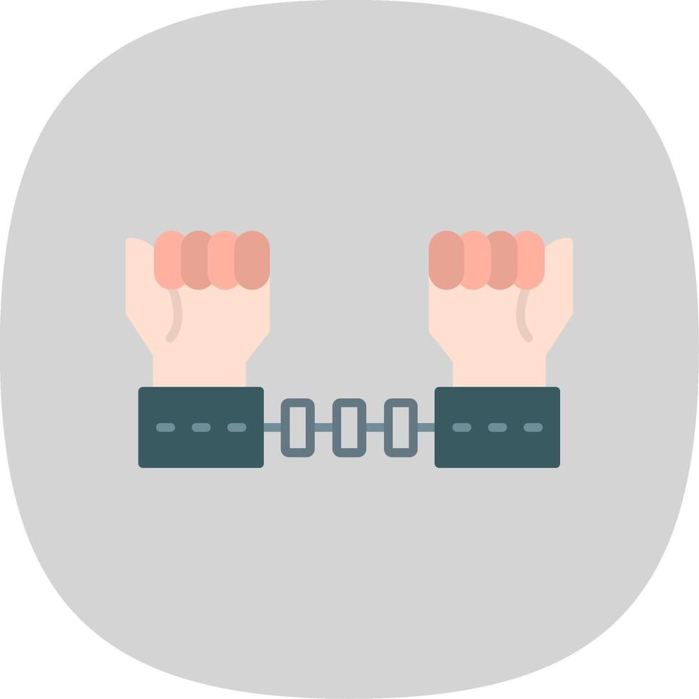 Arrested Criminal Flat Curve Icon vector