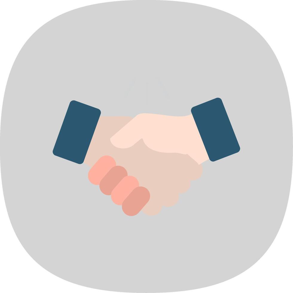 Handshake Flat Curve Icon vector