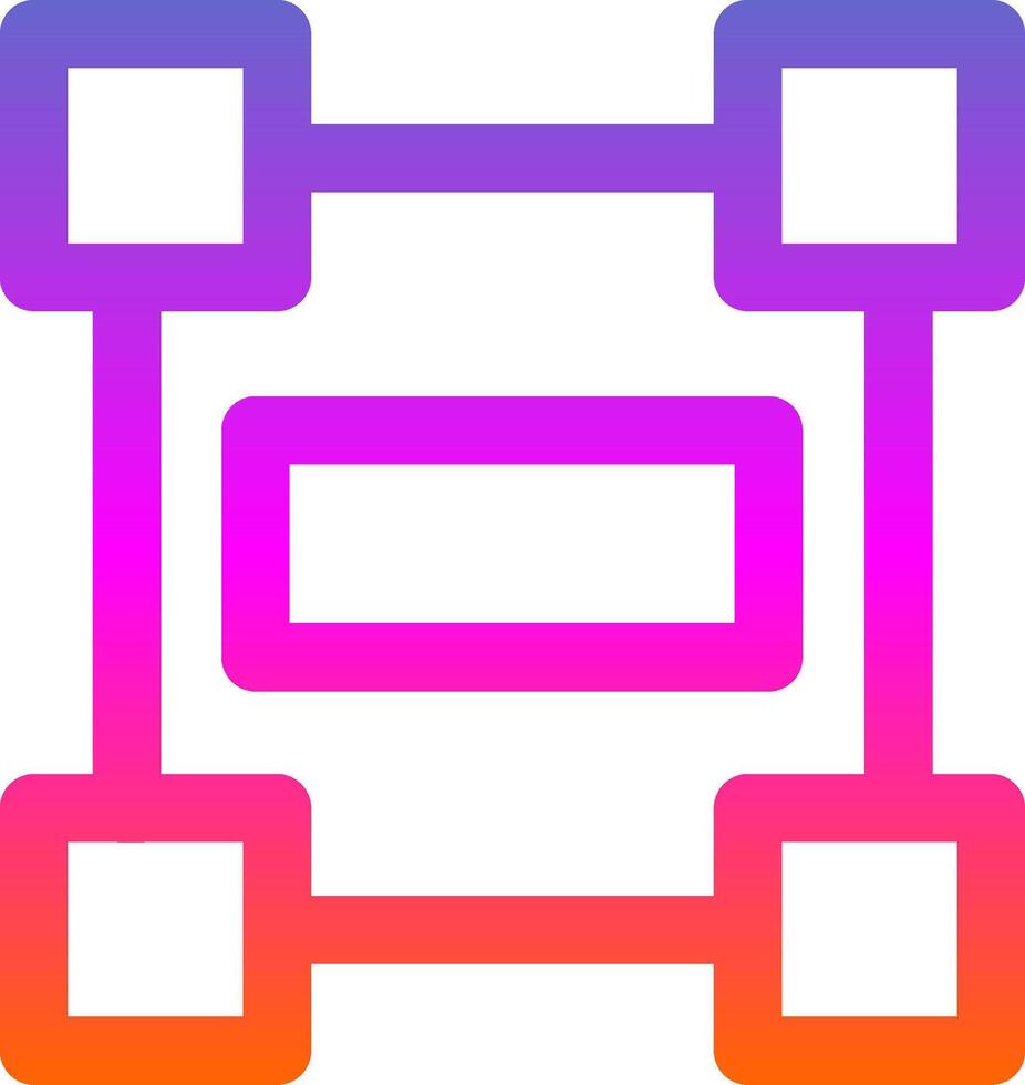Rectangle frame Line Gradient Icon vector