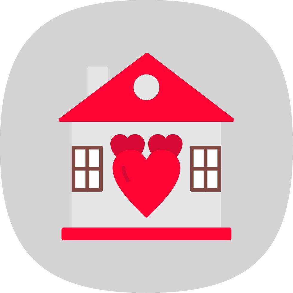 Sweet Home Flat Curve Icon vector