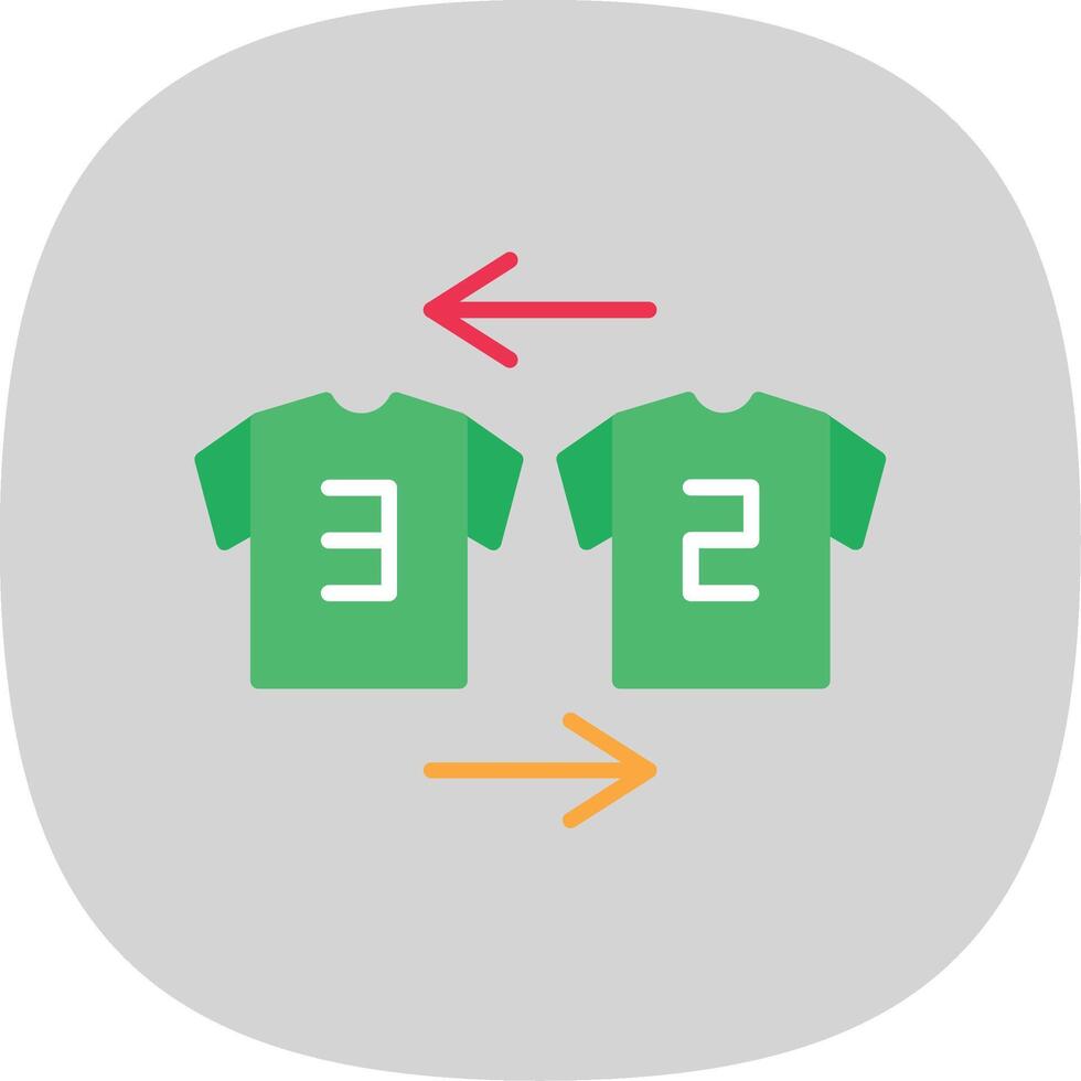 Substitution Flat Curve Icon vector