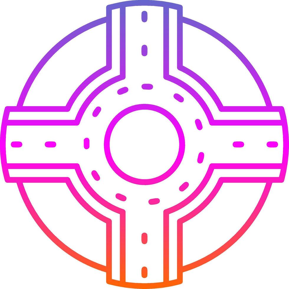 Roundabout Line Gradient Icon vector