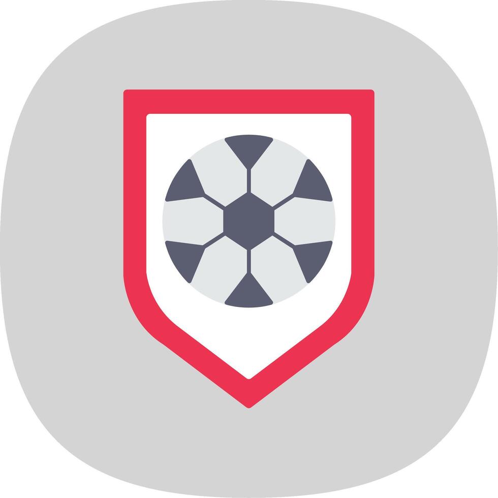 Football Badge Flat Curve Icon vector