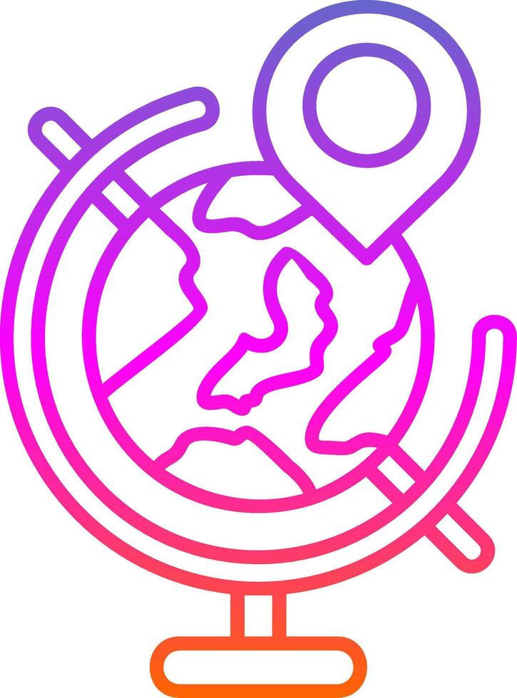 Globe Line Gradient Icon vector