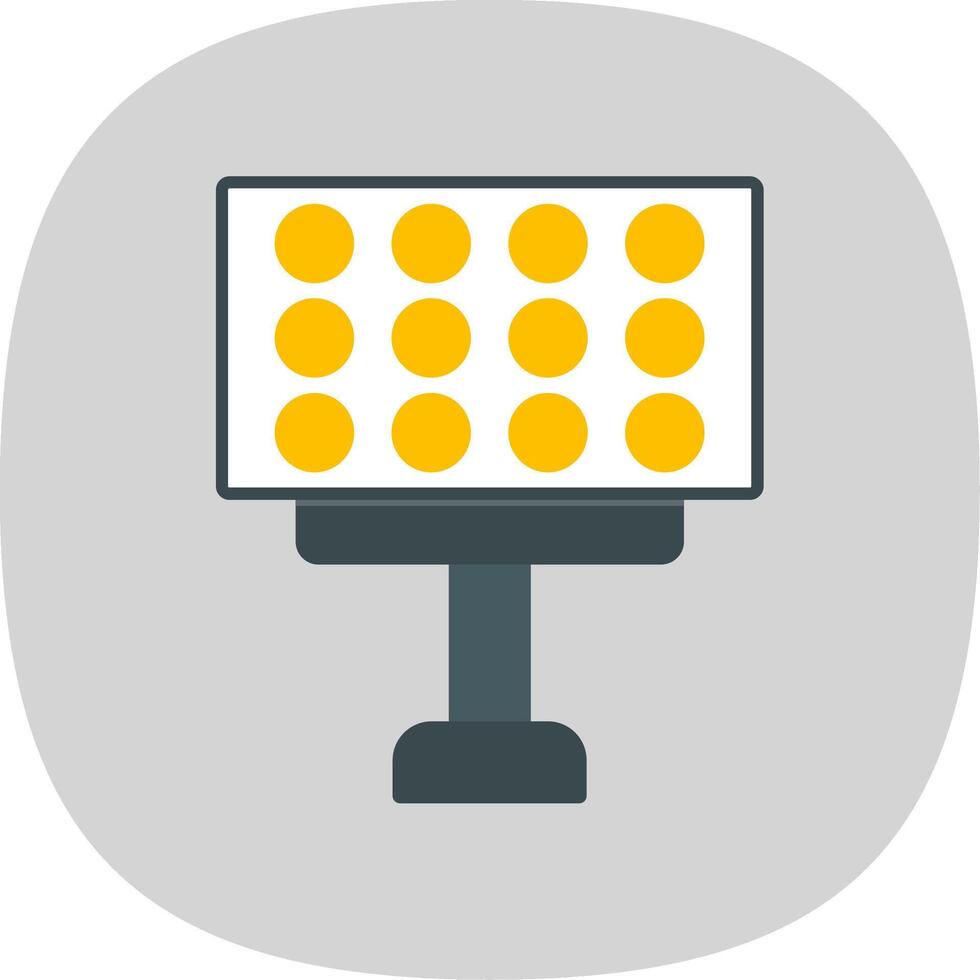 Stadium Lights Flat Curve Icon vector