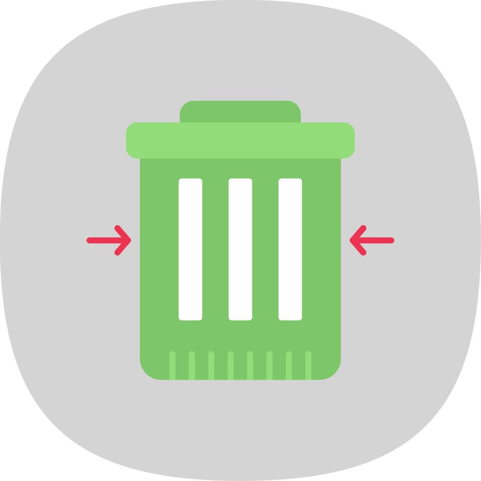Waste Reduction Flat Curve Icon vector