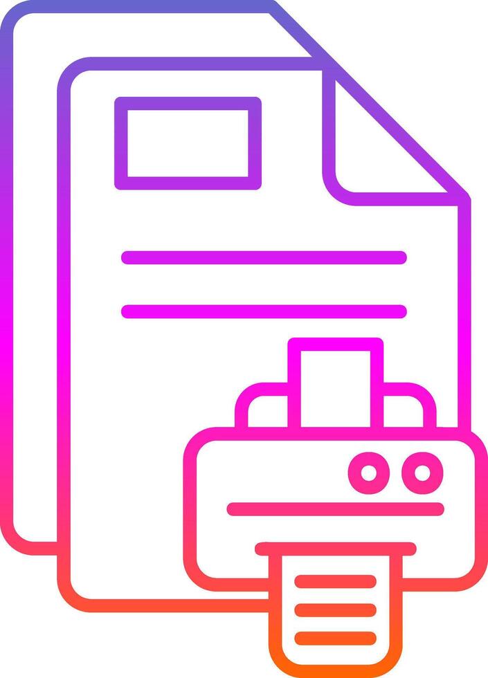Print Line Gradient Icon vector