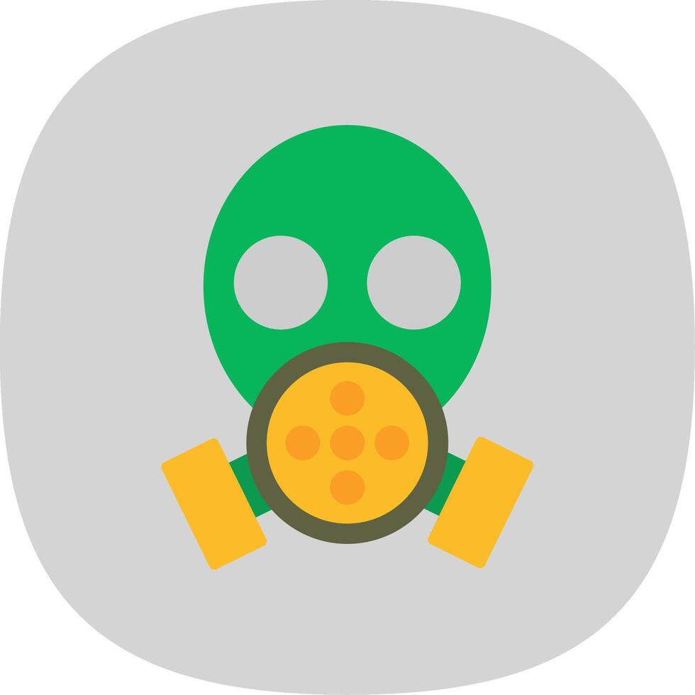 Gas Mask Flat Curve Icon vector