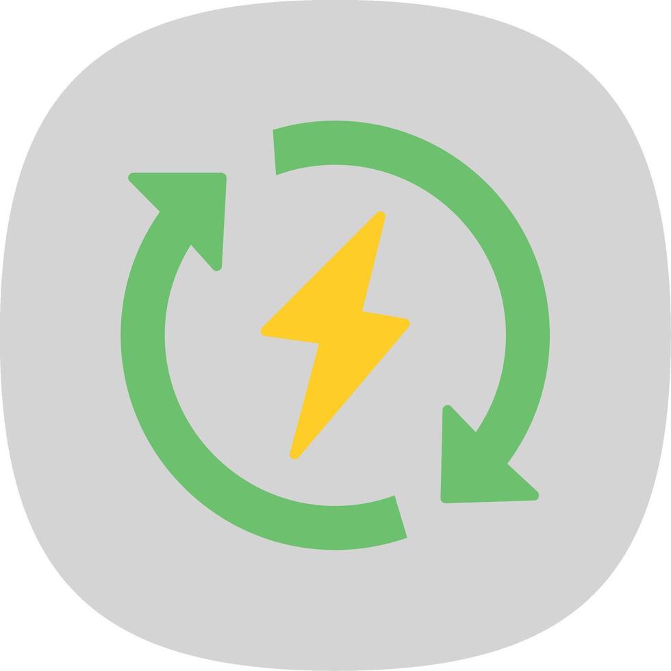 Renewable Energy Flat Curve Icon vector