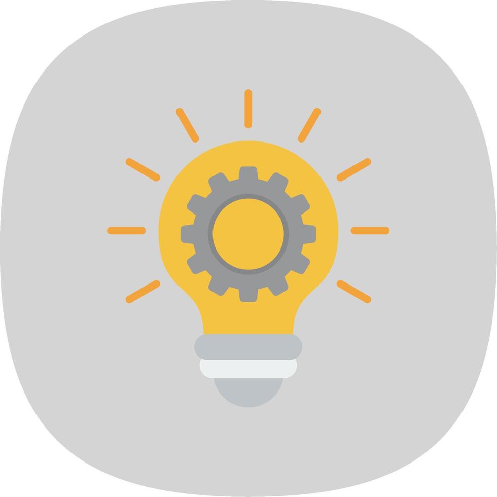 Light Bulb Flat Curve Icon vector