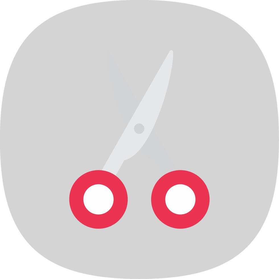 Scissors Flat Curve Icon vector