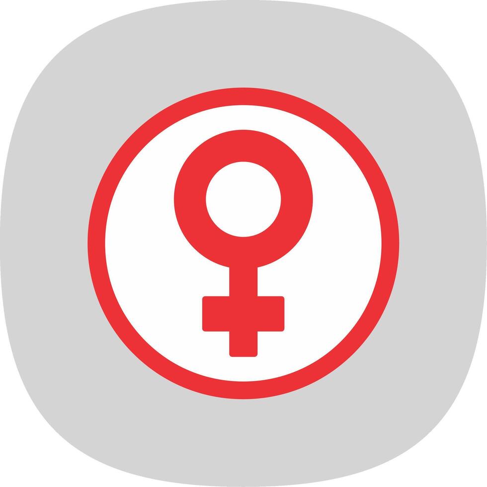 Female symbol Flat Curve Icon vector