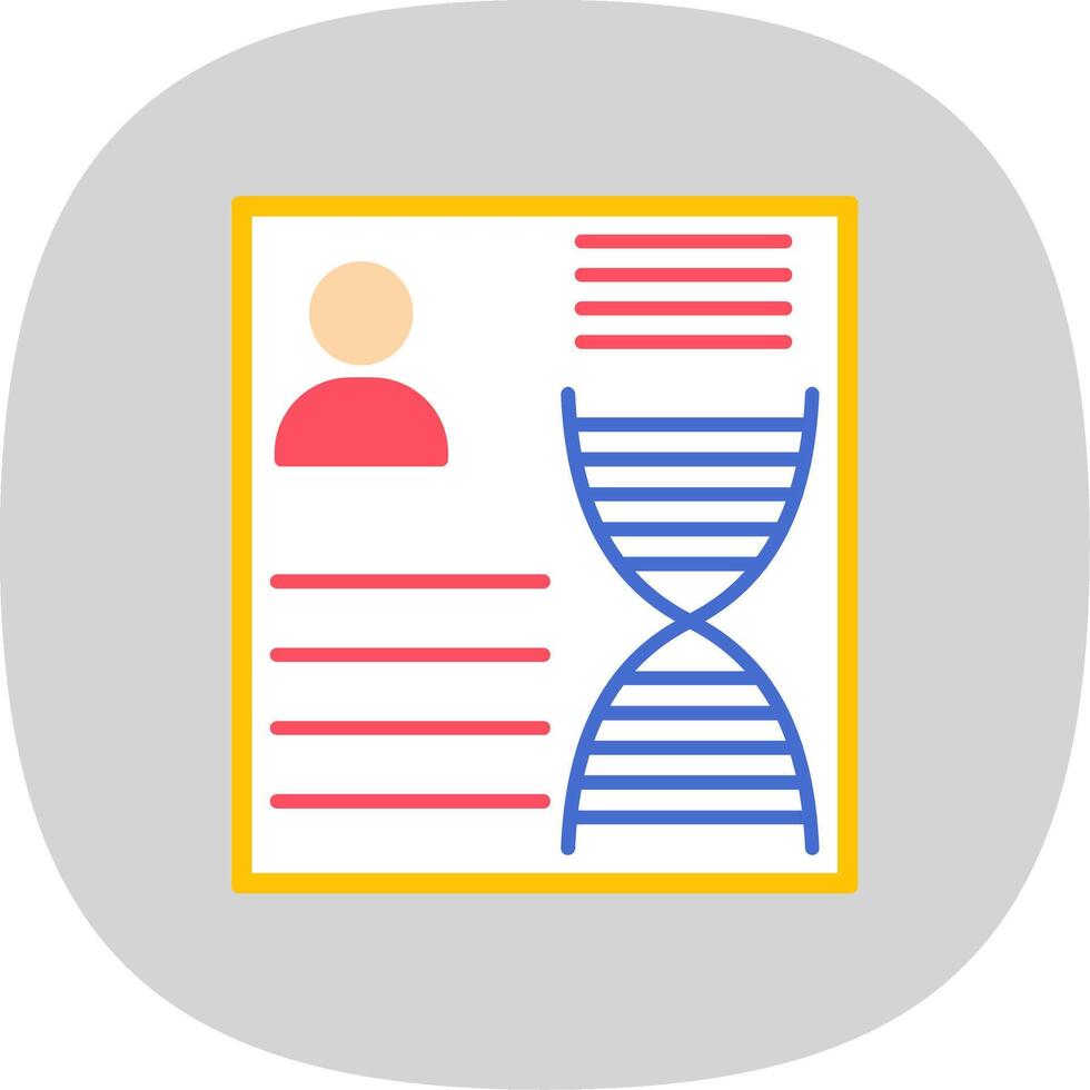 DNA Flat Curve Icon vector