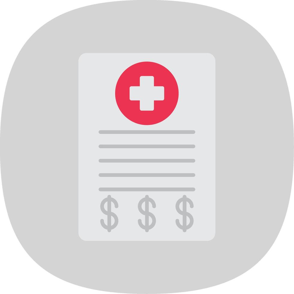 Medical Bill Flat Curve Icon vector