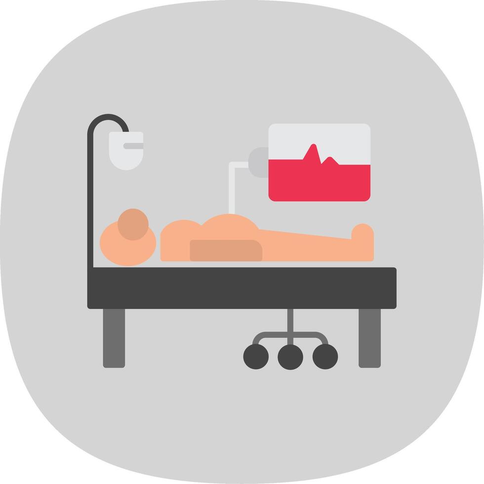 Medical Supervision Flat Curve Icon vector