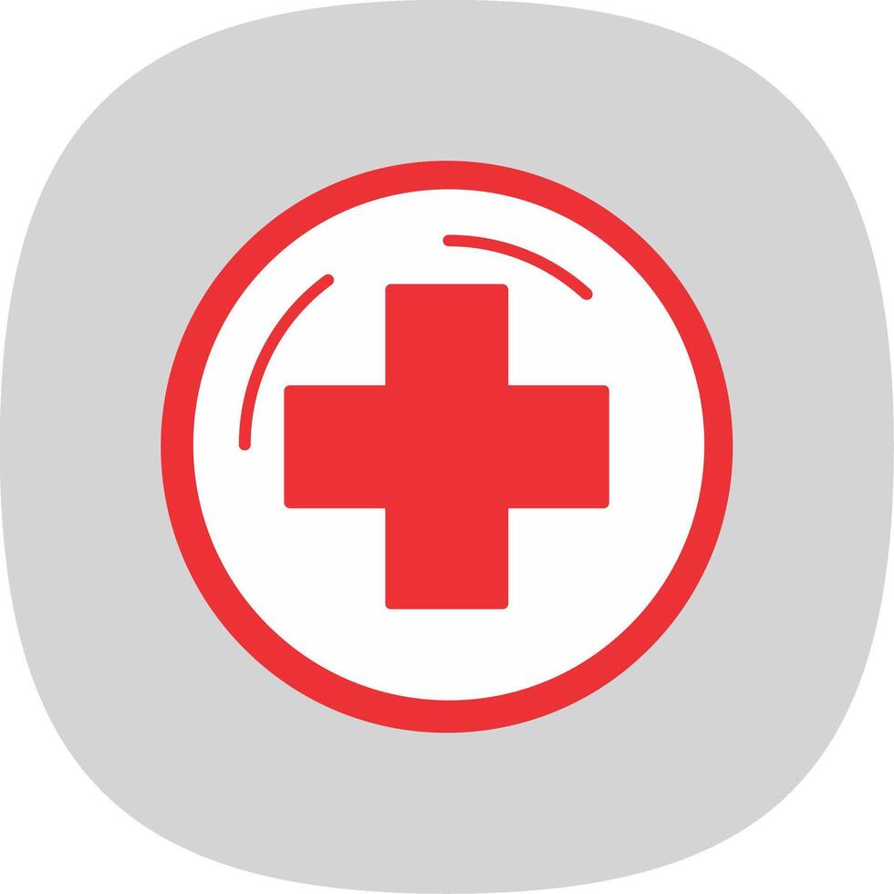 Hospital Sign Flat Curve Icon vector